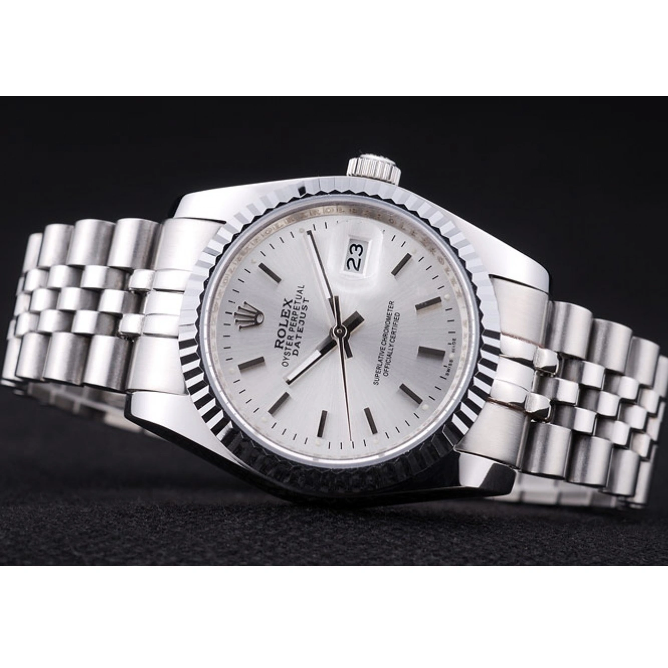 AAA Replica Watches Bezel Silver Datejust Rolex 7457 Ribbed Dial 1014